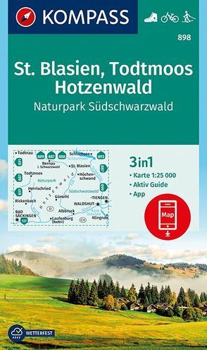 KOMPASS Wanderkarte 898 St. Blasien, Todtmoos, Hotzenwald, Naturpark Südschwarzwald 1:25.000 von KOMPASS-Karten GmbH