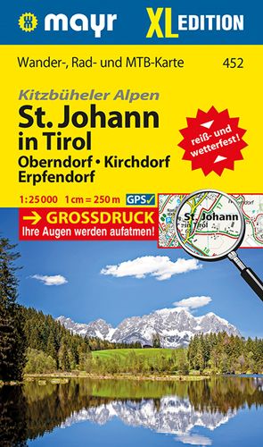 Mayr Wanderkarte Kitzbüheler Alpen, St. Johann in Tirol XL, Oberndorf, Kirchdorf, Erpfendorf 1:25.000 von KOMPASS-Karten GmbH