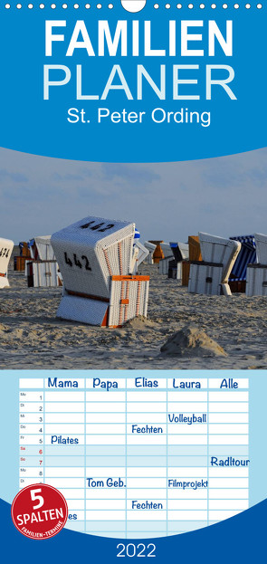 Familienplaner St. Peter Ording (Wandkalender 2022 , 21 cm x 45 cm, hoch) von Nordstern