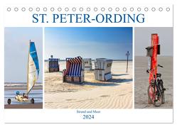 ST. PETER ORDING Strand und Meer (Tischkalender 2024 DIN A5 quer), CALVENDO Monatskalender von Falke,  Manuela