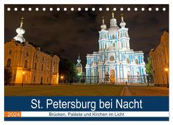 St. Petersburg bei Nacht (Tischkalender 2024 DIN A5 quer), CALVENDO Monatskalender von Enders,  Borg