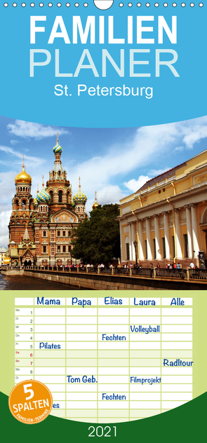 St. Petersburg – Familienplaner hoch (Wandkalender 2021 , 21 cm x 45 cm, hoch) von le Plat,  Patrick