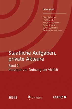 Staatliche Aufgaben, private Akteure Konzepte zur Ordnung der Vielfalt von Fuchs,  Claudia, Merli,  Franz, Pöschl,  Magdalena, Sturn,  Richard, Wiederin,  Ewald, Wimmer,  Andreas W.