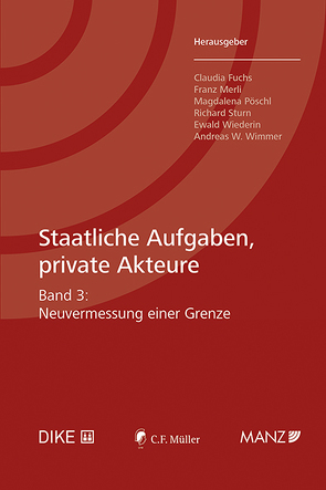 Staatliche Aufgaben, private Akteure Neuvermessung einer Grenze von Fuchs,  Claudia, Merli,  Franz, Pöschl,  Magdalena, Sturn,  Richard, Wiederin,  Ewald, Wimmer,  Andreas W.