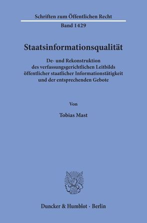 Staatsinformationsqualität. von Mast,  Tobias