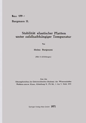 Stabilität elastischer Platten unter zufallsabhängiger Temperatur von Bargmann,  Heinz