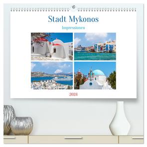 Stadt Mykonos – Impressionen (hochwertiger Premium Wandkalender 2024 DIN A2 quer), Kunstdruck in Hochglanz von Schwarze,  Nina