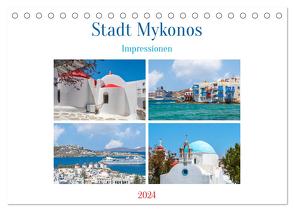 Stadt Mykonos – Impressionen (Tischkalender 2024 DIN A5 quer), CALVENDO Monatskalender von Schwarze,  Nina