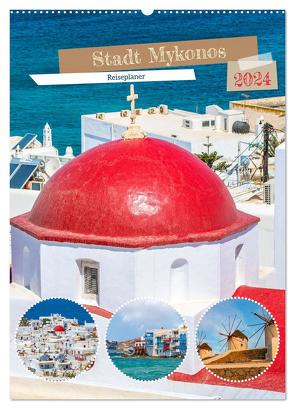 Stadt Mykonos – Reiseplaner (Wandkalender 2024 DIN A2 hoch), CALVENDO Monatskalender von Schwarze,  Nina