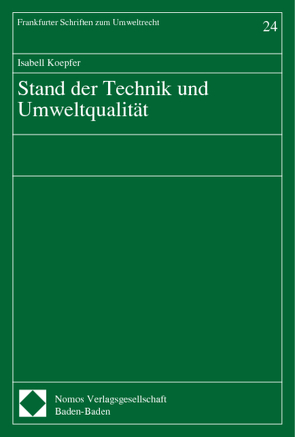 Stand der Technik und Umweltqualität von Koepfer,  Isabell