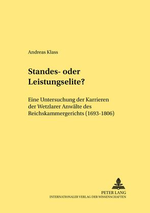 Standes- oder Leistungselite? von Klass,  Andreas