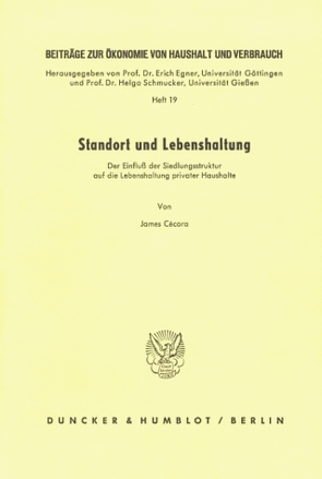 Standort und Lebenshaltung. von Cécora,  James