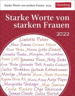 Starke Worte von starken Frauen Kalender 2022 von Durdel-Hoffmann,  Sabine, Harenberg, Lotz,  Brigitte