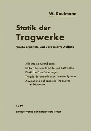 Statik der Tragwerke von Kaufmann,  Walther