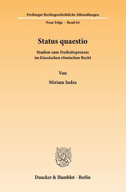 Status quaestio. von Indra,  Miriam