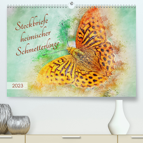 Steckbriefe heimischer Schmetterlinge (Premium, hochwertiger DIN A2 Wandkalender 2023, Kunstdruck in Hochglanz) von Frost,  Anja