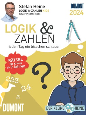 Stefan Heine Logik & Zahlen Kids 2024 – Tagesabreißkalender – 11,8×15,9 – Logikkalender – Rätselkalender – Knobelkalender – Kinderkalender