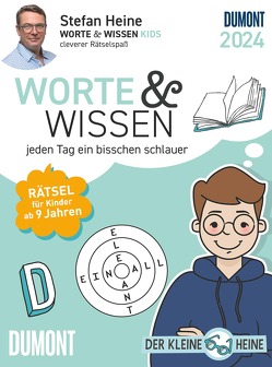 Stefan Heine Worte & Wissen Kids 2024 – Tagesabreißkalender – 11,8×15,9 -Rätselkalender – Tischkalender – Kinderkalender