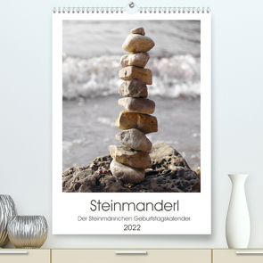 Steinmanderl – Der Steinmännchen Geburtstagskalender (Premium, hochwertiger DIN A2 Wandkalender 2022, Kunstdruck in Hochglanz) von Schimmack,  Michaela