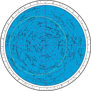 Sternkarte, Nördlicher Sternhimmel, mit Planetenzeiger von Zenkert,  Arnold