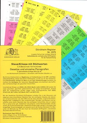 DürckheimRegister® STEUERERLASSE mit Stichworten (2020) von Dürckheim,  Constantin von, Glaubitz,  Thorsten, Knoch,  Simone, Kuhn,  Simon, Magerova,  Lenka, Olenberg,  Elvira, Rüppel,  Elena, Saradjuk,  Johannes