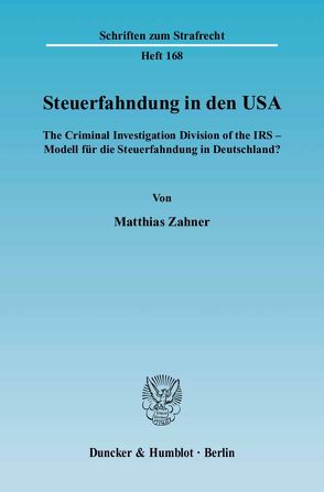 Steuerfahndung in den USA. von Zahner,  Matthias