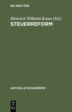 Steuerreform von Kruse,  Heinrich Wilhelm