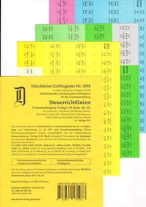 STEUERRICHTLINIEN Dürckheim-Griffregister Nr. 1866 (2018/2019) von Cramer,  Jens, Dürckheim,  Constantin, Glaubitz,  Thorsten, Kneveler,  Manuela, Kuhn,  Simon, Magerowa,  Lenka, Rauscher,  Kai