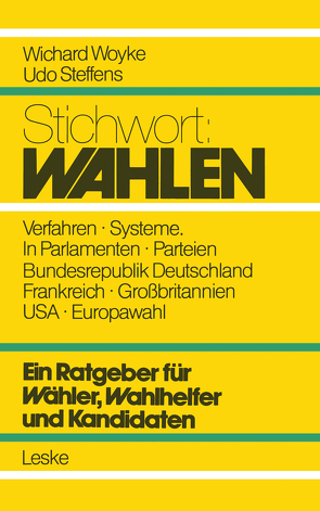 Stichwort: Wahlen von Woyke,  Wichard