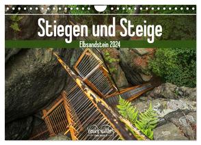 Stiegen und Steige – Elbsandstein (Wandkalender 2024 DIN A4 quer), CALVENDO Monatskalender von Walther,  Kevin