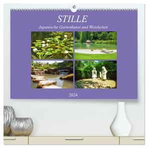 Stille. Japanische Gartenkunst und Weisheiten (hochwertiger Premium Wandkalender 2024 DIN A2 quer), Kunstdruck in Hochglanz von Marten,  Martina