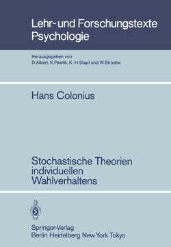 Stochastische Theorien individuellen Wahlverhaltens von Colonius,  H.