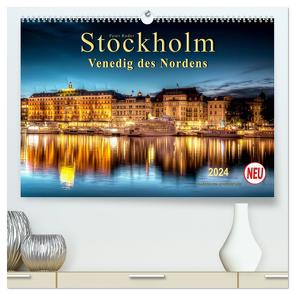 Stockholm – Venedig des Nordens (hochwertiger Premium Wandkalender 2024 DIN A2 quer), Kunstdruck in Hochglanz von Roder,  Peter