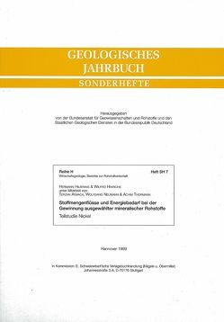 Stoffmengenflüsse und Energiebedarf bei der Gewinnung ausgewählter mineralischer Rohstoffe. Teilstudie Nickel von Atmaca,  Terzan, Hilbrans,  Hermann, Hinrichs,  Wilfrid