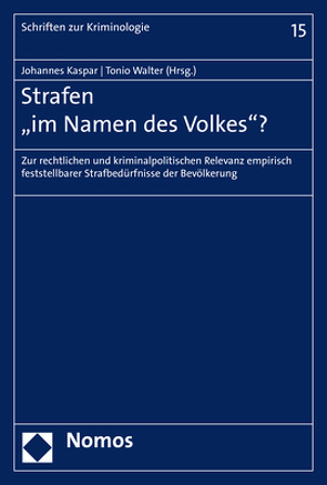 Strafen „im Namen des Volkes“? von Kaspar,  Johannes, Walter,  Tonio