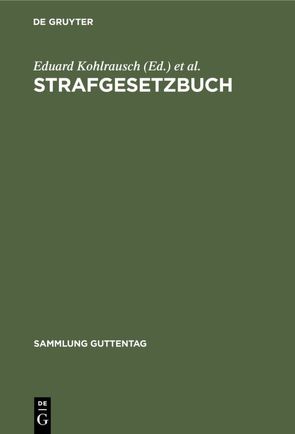 Strafgesetzbuch von Kohlrausch,  Eduard, Lange,  Richard