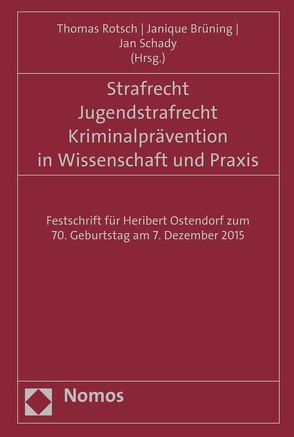 Strafrecht – Jugendstrafrecht – Kriminalprävention in Wissenschaft und Praxis von Brüning,  Janique, Rotsch,  Thomas, Schady,  Jan