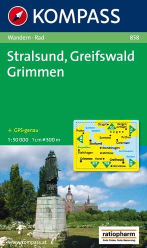 KOMPASS Wanderkarte Stralsund – Greifswald – Grimmen von KOMPASS-Karten GmbH