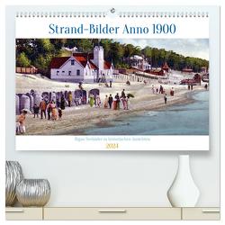 Strand-Bilder Anno 1900 – Rigas Seebäder in historischen Ansichten (hochwertiger Premium Wandkalender 2024 DIN A2 quer), Kunstdruck in Hochglanz von von Loewis of Menar,  Henning