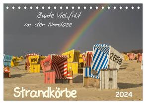 Strandkörbe – bunte Vielfalt an der Nordsee (Tischkalender 2024 DIN A5 quer), CALVENDO Monatskalender von T. Frank,  Roland