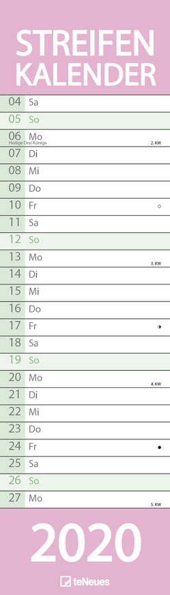 Streifenkalender schmal PASTELL 2020