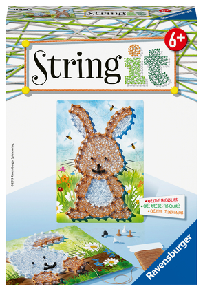 Ravensburger 18068 String it Mini Rabbit – Kreative Fadenbilder mit süßen Häschen, für Kinder ab 6 Jahren