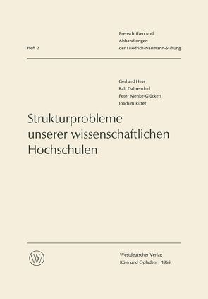 Strukturprobleme unserer wissenschaftlichen Hochschulen von Hess,  Gerhard