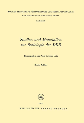 Studien und Materialien zur Soziologie der DDR von Ludz,  Peter Christian