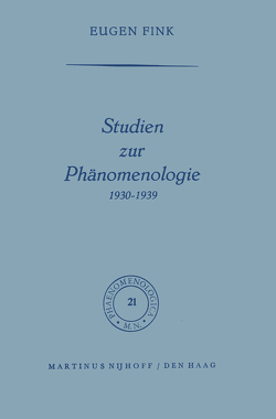 Studien zur Phänomenologie 1930–1939 von Fink,  S.