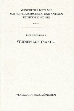 Studien zur Taxatio von Grzimek,  Philipp