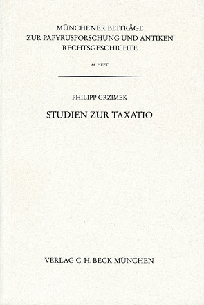 Studien zur Taxatio von Grzimek,  Philipp