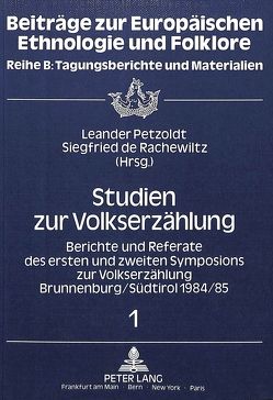 Studien zur Volkserzählung von de Rachewiltz,  Siegfried, Petzoldt,  Leander