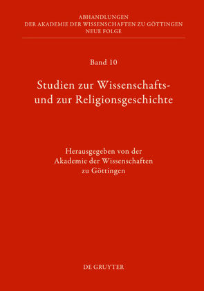 Studien zur Wissenschafts- und zur Religionsgeschichte von Akademie der Wissenschaften