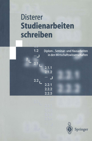 Studienarbeiten schreiben von Disterer,  Georg